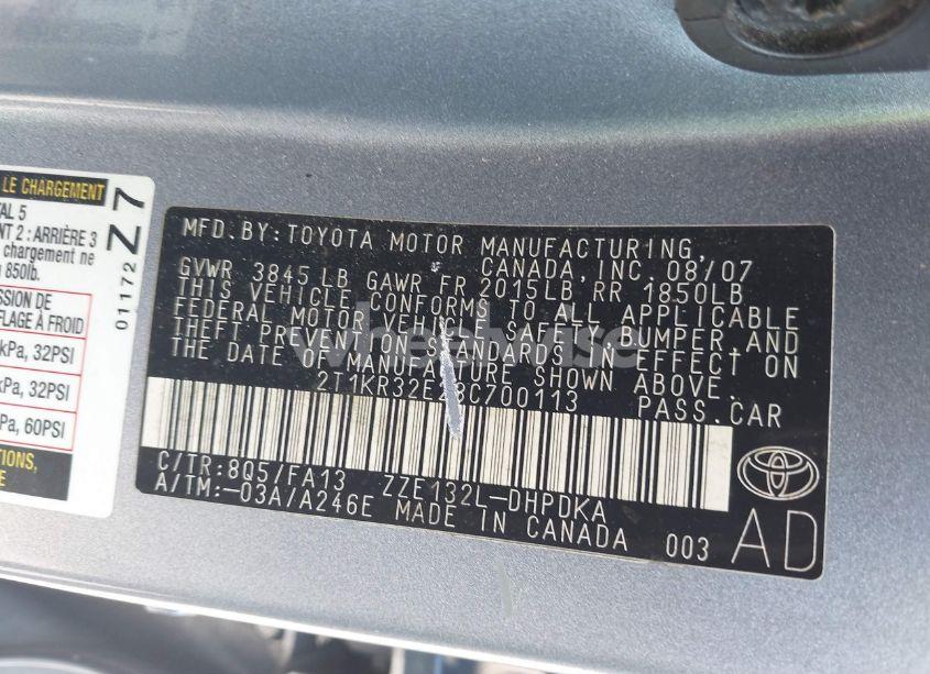 Photo 9 of 2008 Toyota Matrix (VIN 2T1KR32E28C700113)
