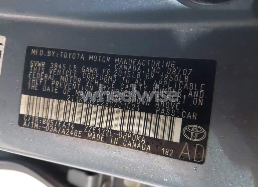 Photo 9 of 2008 Toyota Matrix (VIN 2T1KR32E28C701021)