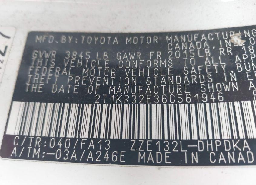 Photo 9 of 2006 Toyota Matrix (VIN 2T1KR32E36C561946)