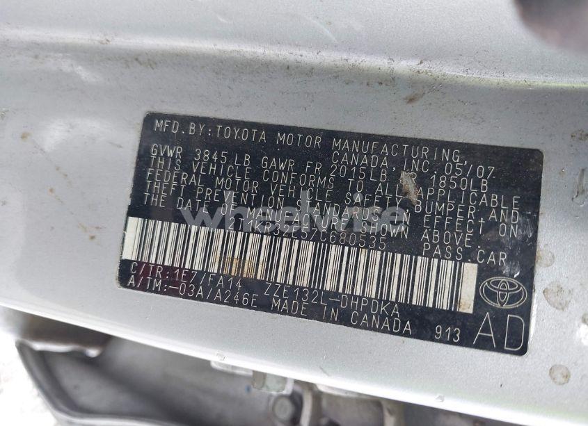 Photo 9 of 2007 Toyota Matrix (VIN 2T1KR32E57C680535)