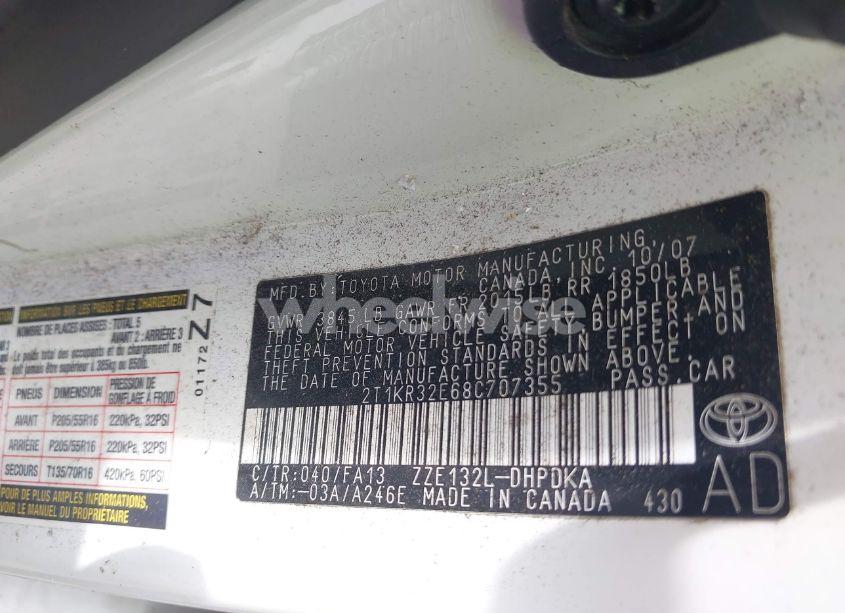 Photo 9 of 2008 Toyota Matrix (VIN 2T1KR32E68C707355)