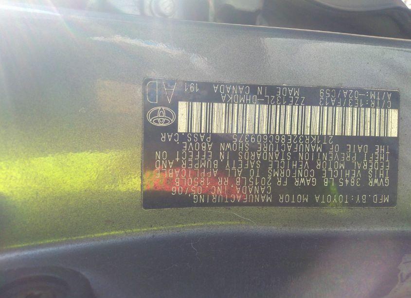 Photo 9 of 2006 Toyota Matrix (VIN 2T1KR32E86C609375)