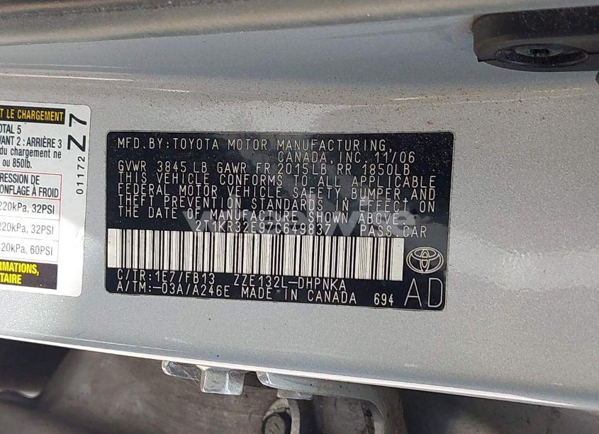 Photo 9 of 2007 Toyota Matrix XR (VIN 2T1KR32E97C649837)