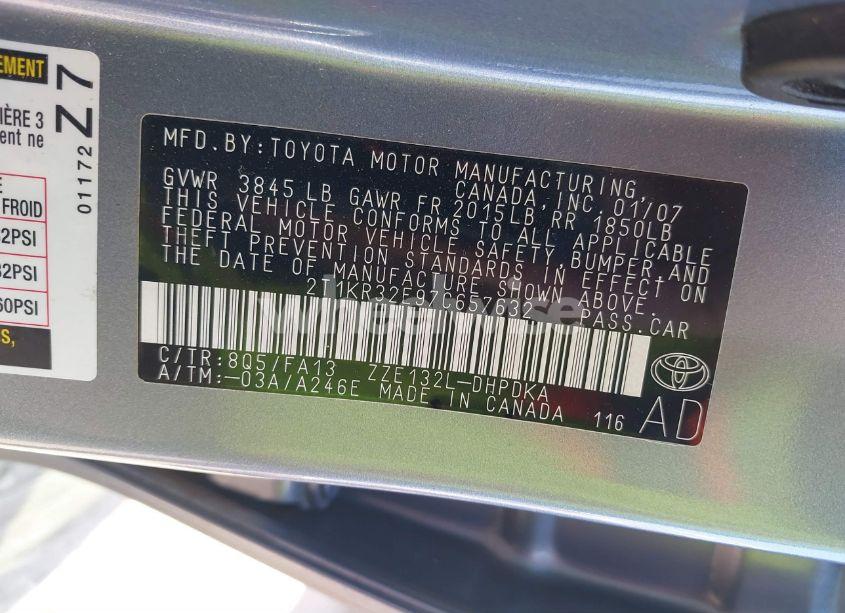 Photo 9 of 2007 Toyota Matrix (VIN 2T1KR32E97C657632)