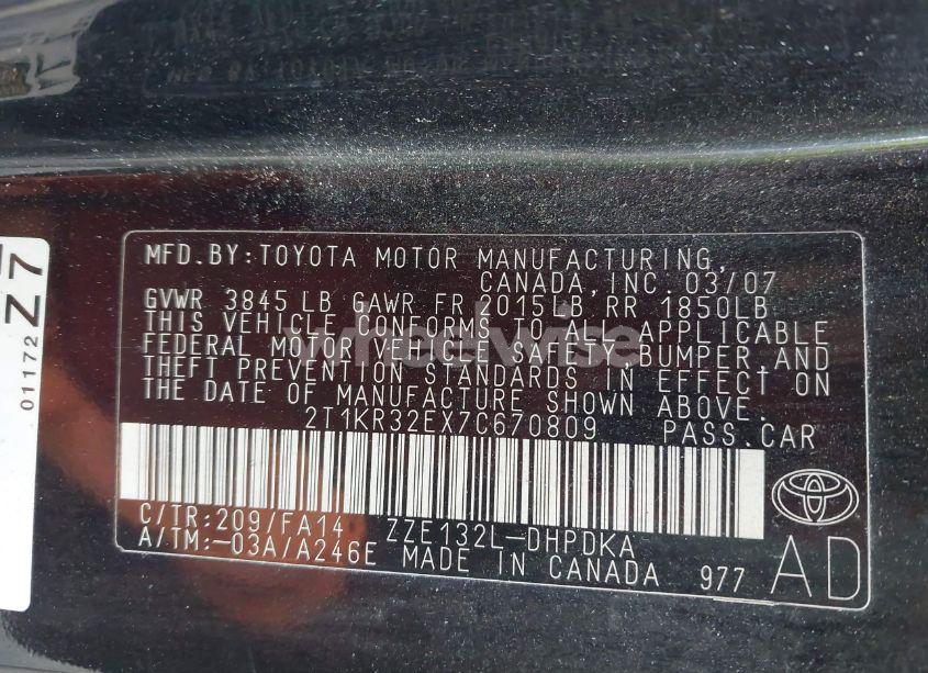 Photo 9 of 2007 Toyota Matrix (VIN 2T1KR32EX7C670809)