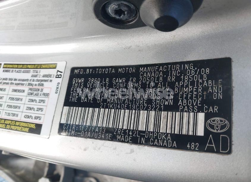 Photo 9 of 2009 Toyota Matrix (VIN 2T1KU40E19C073221)