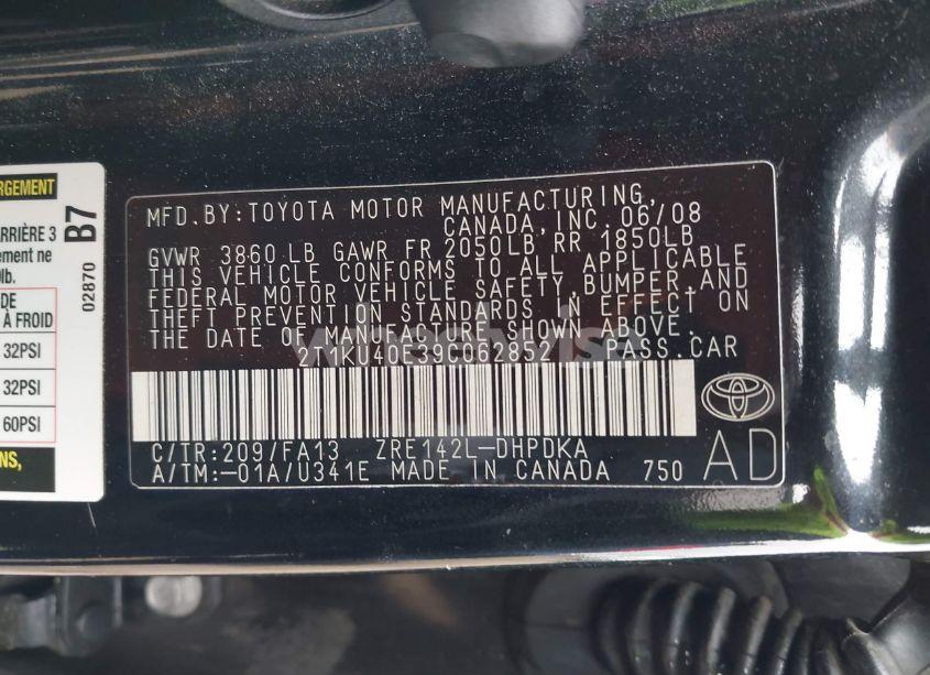 Photo 9 of 2009 Toyota Matrix (VIN 2T1KU40E39C062852)