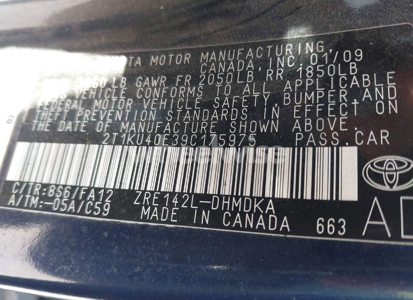 Photo 9 of 2009 Toyota Matrix (VIN 2T1KU40E39C175975)