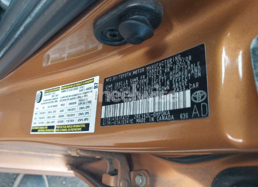 Photo 9 of 2009 Toyota Matrix (VIN 2T1KU40E89C008205)