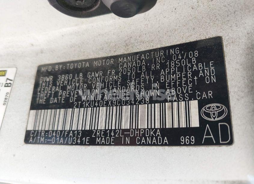 Photo 9 of 2009 Toyota Matrix (VIN 2T1KU40EX9C034238)