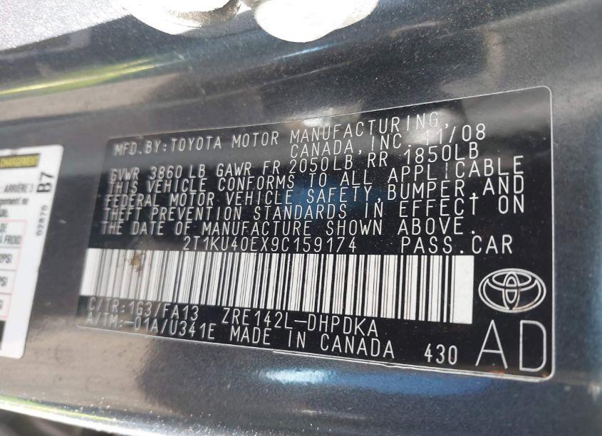 Photo 9 of 2009 Toyota Matrix (VIN 2T1KU40EX9C159174)