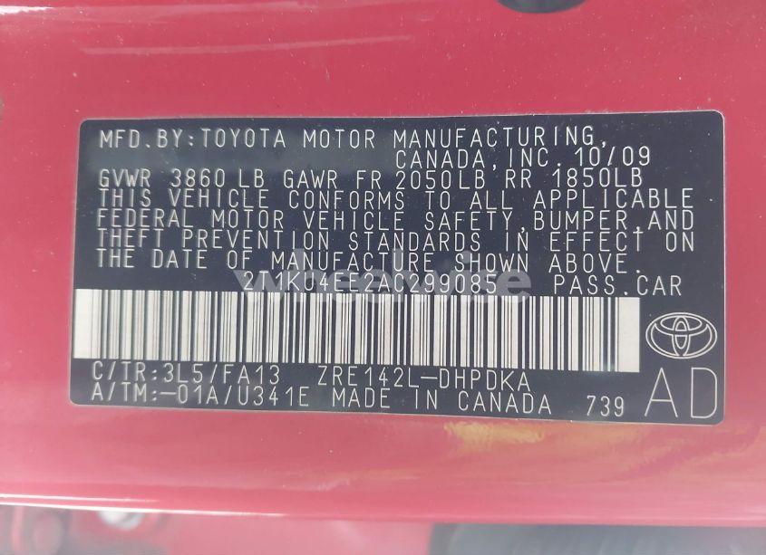 Photo 9 of 2010 Toyota Matrix (VIN 2T1KU4EE2AC299085)