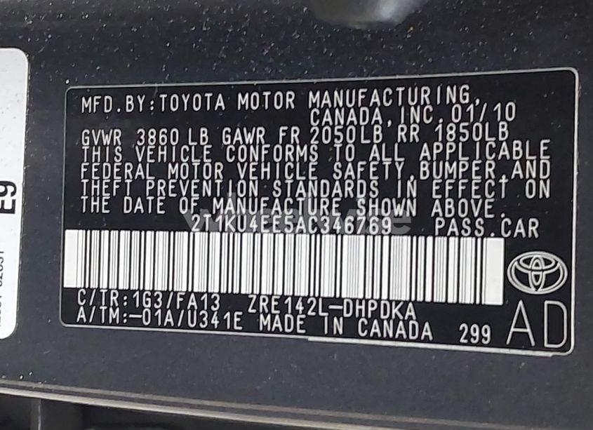 Photo 9 of 2010 Toyota Matrix (VIN 2T1KU4EE5AC346769)