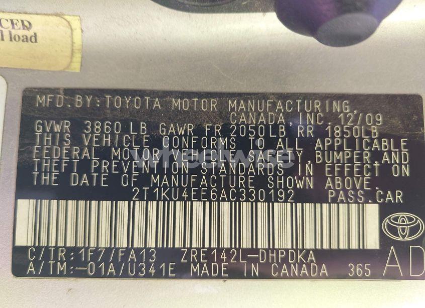 Photo 9 of 2010 Toyota Matrix (VIN 2T1KU4EE6AC330192)