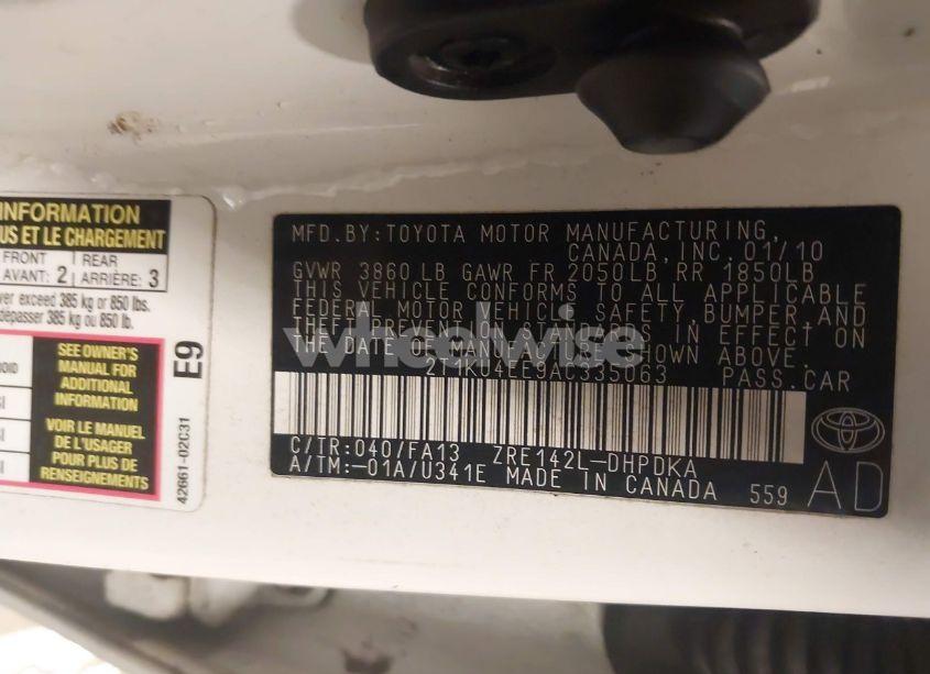 Photo 9 of 2010 Toyota Matrix (VIN 2T1KU4EE9AC335063)