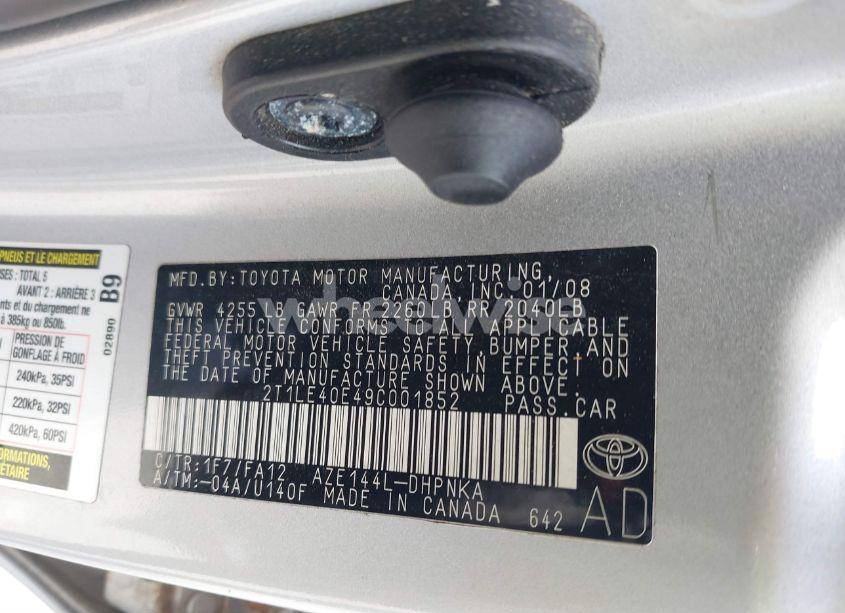 Photo 9 of 2009 Toyota Matrix S (VIN 2T1LE40E49C001852)