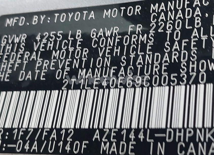 Photo 9 of 2009 Toyota Matrix S (VIN 2T1LE40E69C005370)