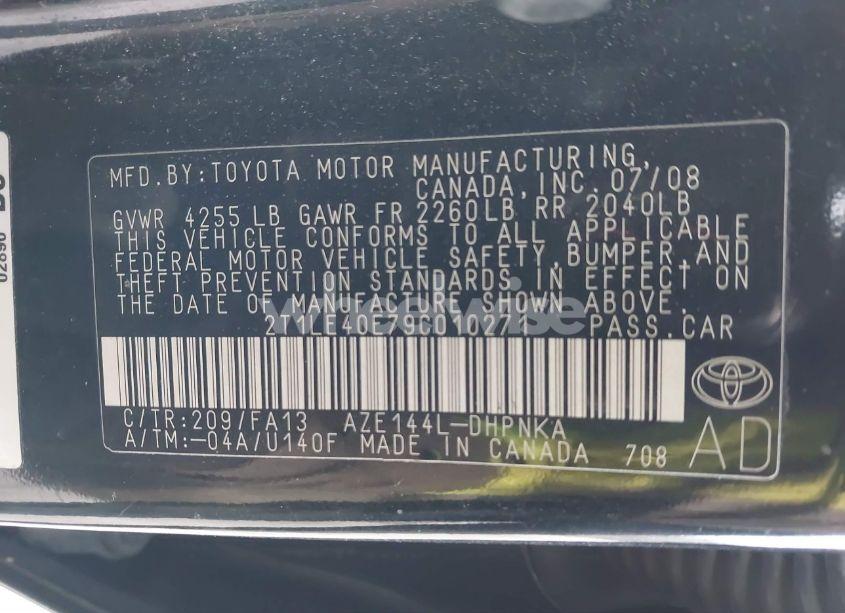 Photo 9 of 2009 Toyota Matrix S (VIN 2T1LE40E79C010271)