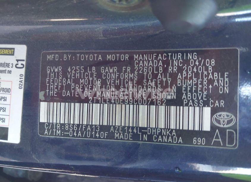 Photo 9 of 2009 Toyota Matrix S (VIN 2T1LE40E99C007162)