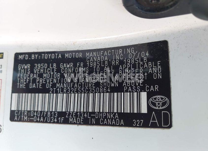 Photo 9 of 2005 Toyota Matrix XR (VIN 2T1LR32E55C350864)