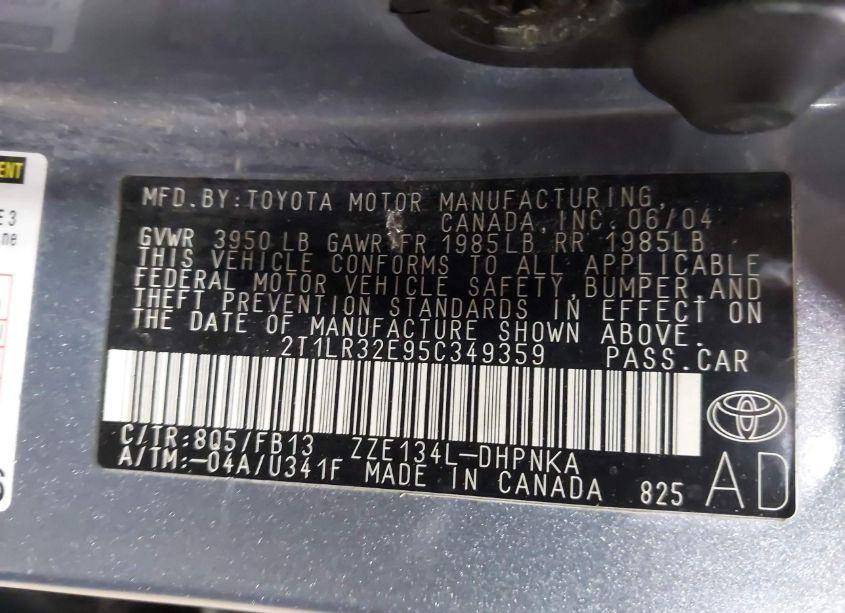 Photo 9 of 2005 Toyota Matrix XR (VIN 2T1LR32E95C349359)