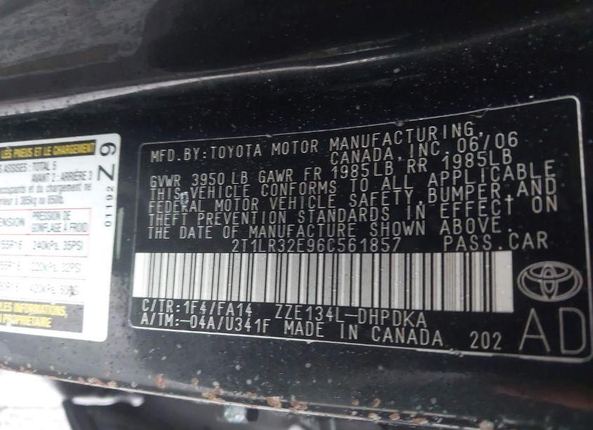 Photo 9 of 2006 Toyota Matrix (VIN 2T1LR32E96C561857)