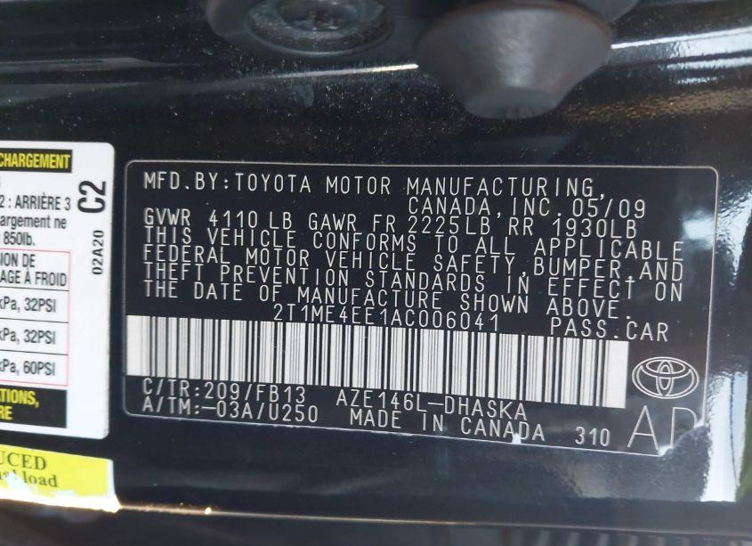 Photo 9 of 2010 Toyota Matrix XRS (VIN 2T1ME4EE1AC006041)