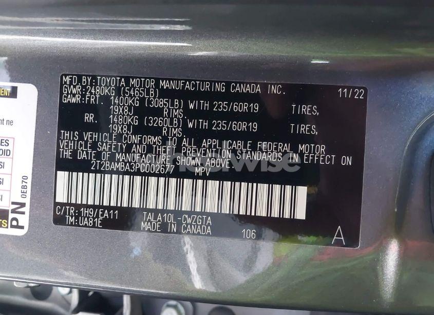 Photo 9 of 2023 Lexus Rx 350 PREMIUM (VIN 2T2BAMBA3PC002677)