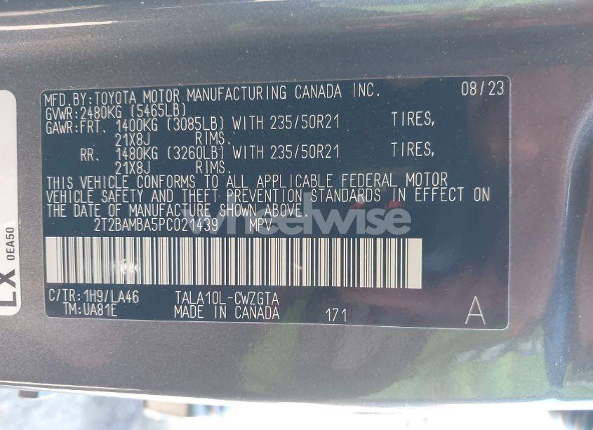 Photo 9 of 2023 Lexus Rx 350 LUXURY (VIN 2T2BAMBA5PC021439)