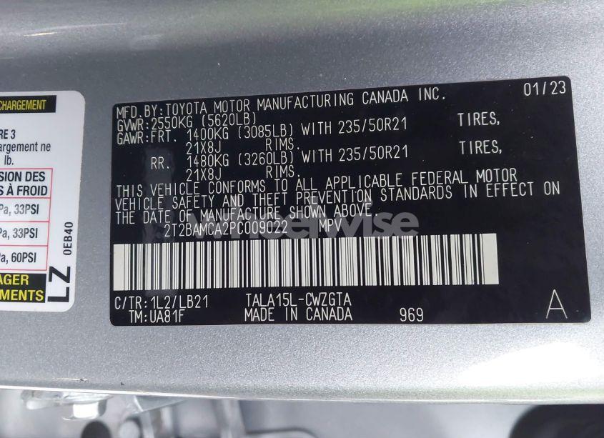 Photo 9 of 2023 Lexus Rx 350 PREMIUM PLUS (VIN 2T2BAMCA2PC009022)