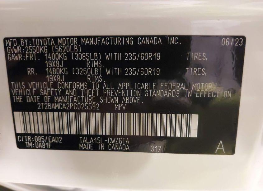 Photo 9 of 2023 Lexus Rx 350 PREMIUM (VIN 2T2BAMCA2PC025592)