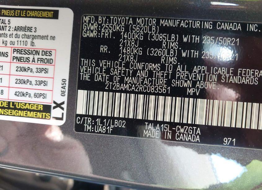 Photo 9 of 2024 Lexus Rx 350 PREMIUM PLUS (VIN 2T2BAMCA2RC083561)