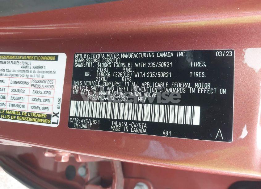 Photo 9 of 2023 Lexus Rx 350 PREMIUM PLUS (VIN 2T2BAMCA4PC017350)