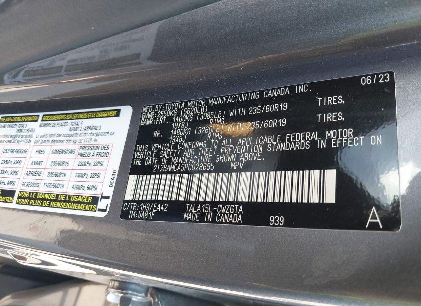 Photo 9 of 2023 Lexus Rx 350 PREMIUM (VIN 2T2BAMCA5PC028695)