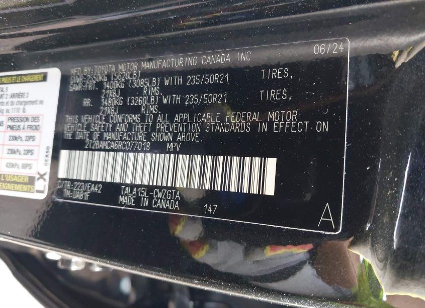 Photo 9 of 2024 Lexus Rx 350 PREMIUM (VIN 2T2BAMCA6RC077018)