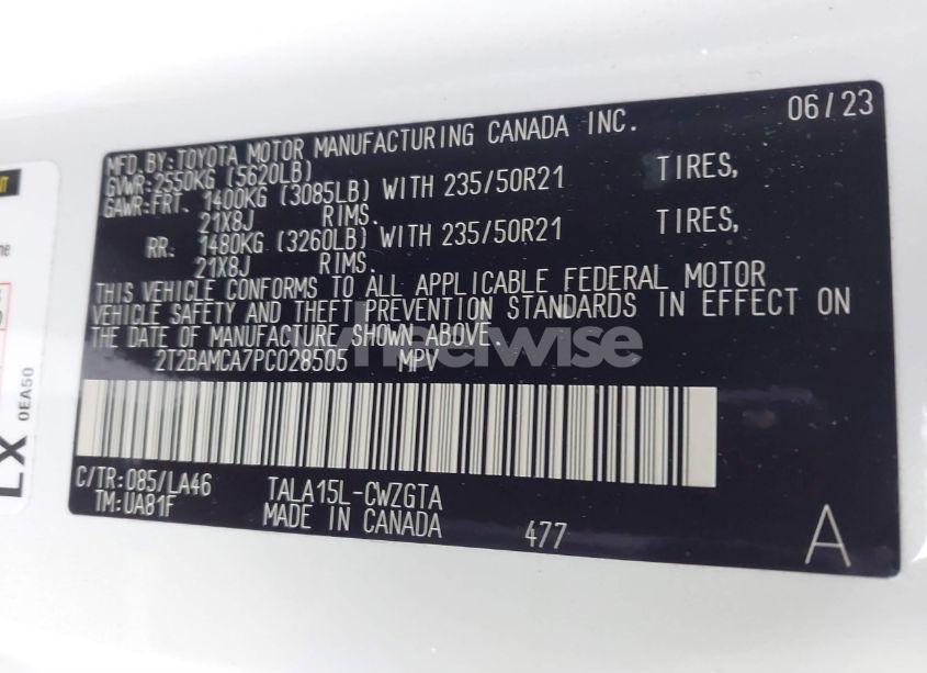 Photo 9 of 2023 Lexus Rx 350 LUXURY (VIN 2T2BAMCA7PC028505)