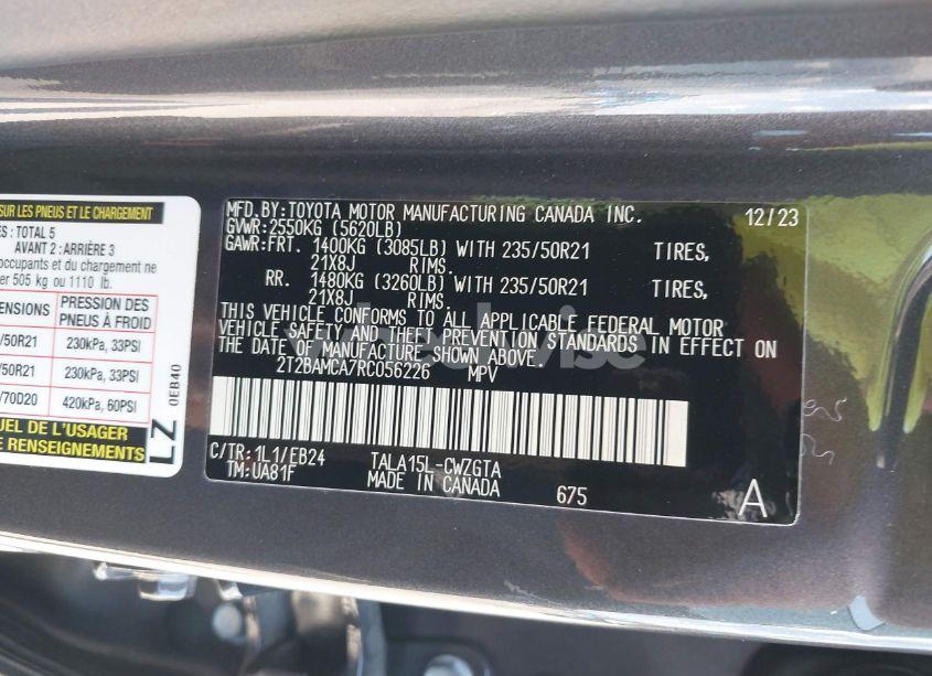 Photo 9 of 2024 Lexus Rx 350 F SPORT HANDLING/LUXURY/PREMIUM/PREMIUM PLUS (VIN 2T2BAMCA7RC056226)