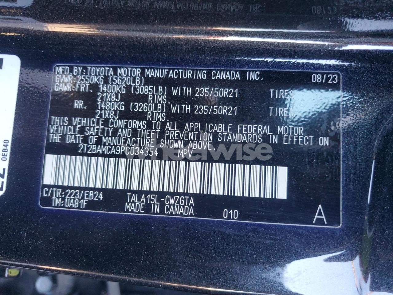 Photo 13 of 2023 LEXUS RX 350 BASE (VIN 2T2BAMCA9PC034354)