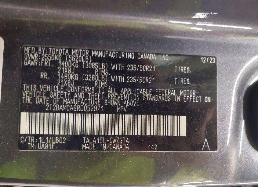 Photo 9 of 2024 Lexus Rx 350 PREMIUM PLUS (VIN 2T2BAMCA9RC052971)