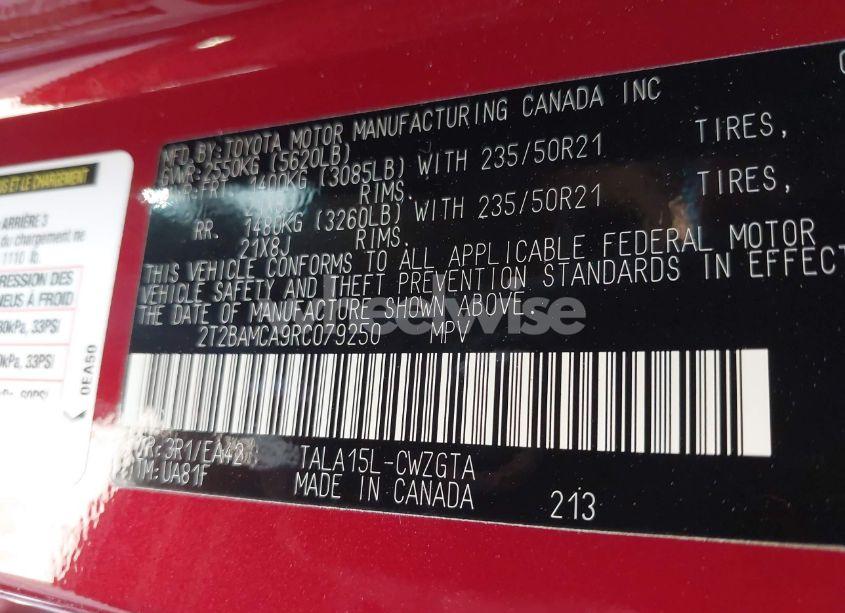 Photo 9 of 2024 Lexus Rx 350 PREMIUM (VIN 2T2BAMCA9RC079250)