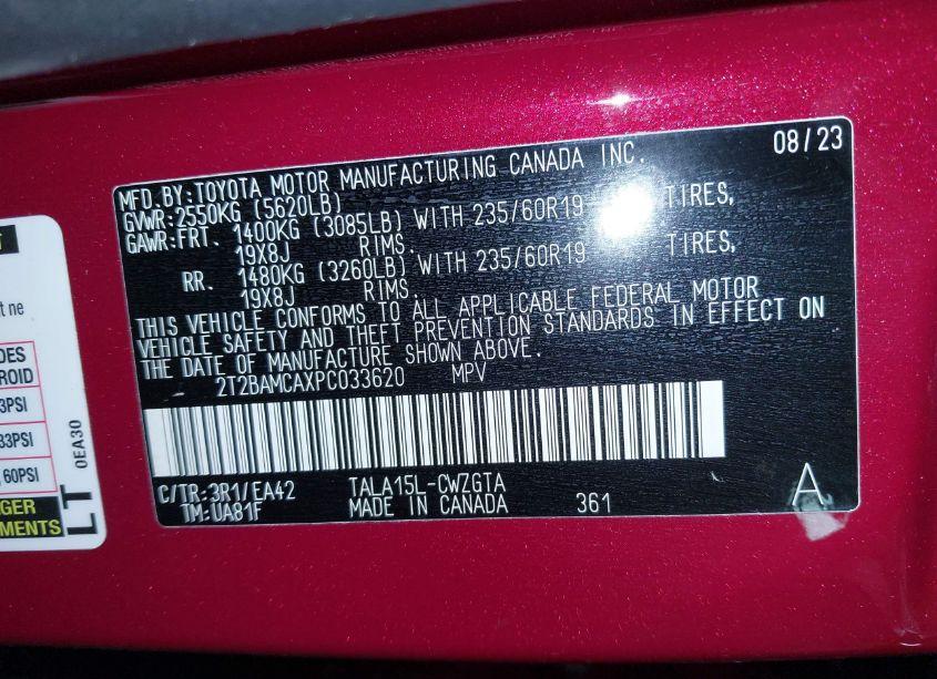 Photo 9 of 2023 Lexus Rx 350 PREMIUM (VIN 2T2BAMCAXPC033620)