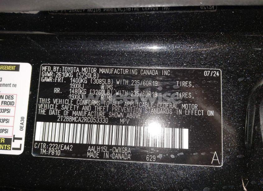 Photo 9 of 2024 Lexus Rx 350H PREMIUM (VIN 2T2BBMCA2RC053330)