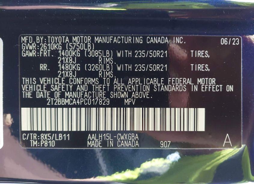 Photo 9 of 2023 Lexus Rx 350H PREMIUM PLUS (VIN 2T2BBMCA4PC017829)