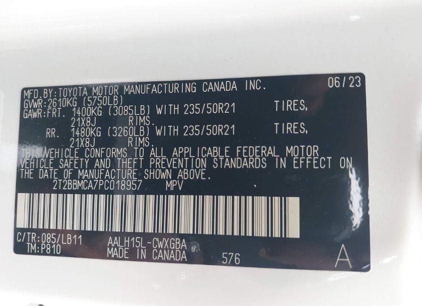 Photo 9 of 2023 Lexus Rx 350H PREMIUM PLUS (VIN 2T2BBMCA7PC018957)