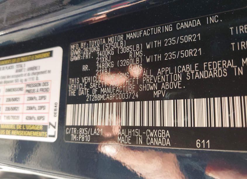 Photo 9 of 2023 Lexus Rx 350H LUXURY (VIN 2T2BBMCA8PC003724)