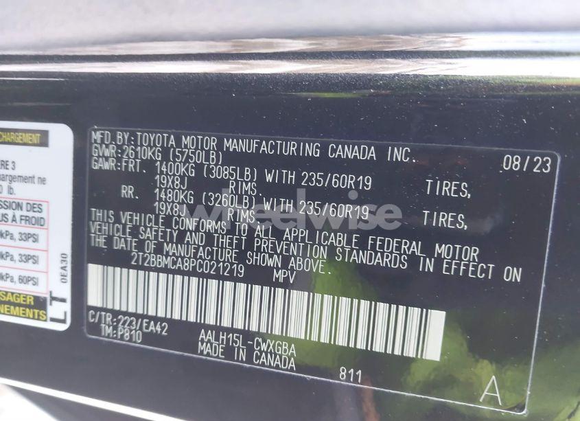 Photo 9 of 2023 Lexus Rx 350H PREMIUM (VIN 2T2BBMCA8PC021219)