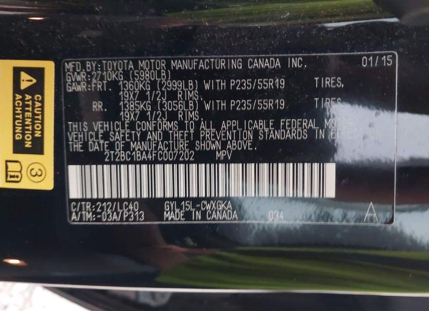 Photo 9 of 2015 Lexus Rx 450H (VIN 2T2BC1BA4FC007202)