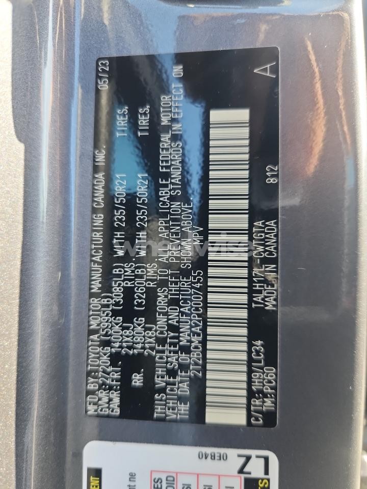 Photo 13 of 2023 LEXUS RX 500H F SPORT (VIN 2T2BCMEA2PC007455)