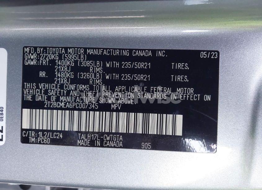 Photo 9 of 2023 Lexus Rx 500H F SPORT PERFORMANCE (VIN 2T2BCMEA6PC007345)