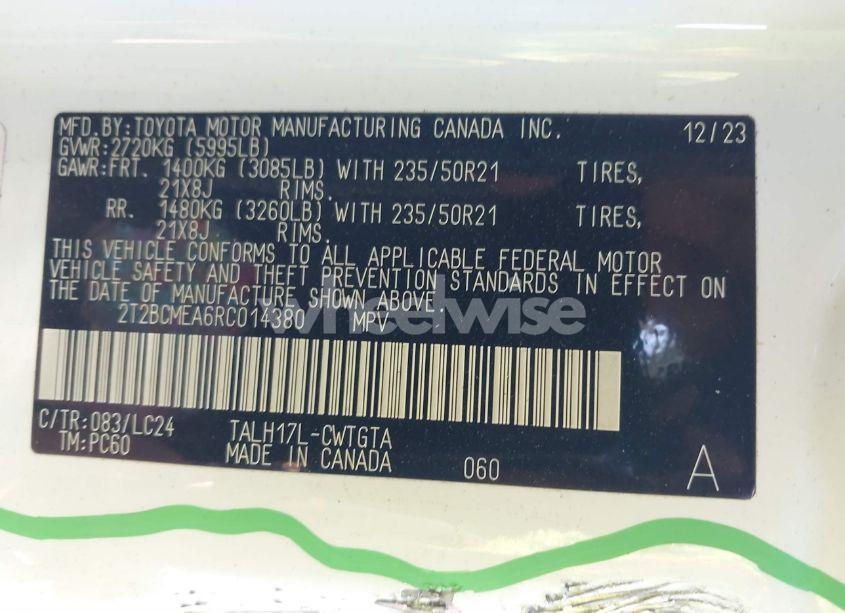 Photo 9 of 2024 Lexus Rx 500H F SPORT PERFORMANCE (VIN 2T2BCMEA6RC014380)